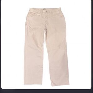 Abercrombie Curve Love 90s Relaxed Jean 33/16R Cream Faux Leather NWT